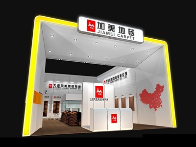 140平米展臺設計制作：二面開口/現(xiàn)代/木質(zhì)結構/白色，為紡織展展商而作（免費使用）