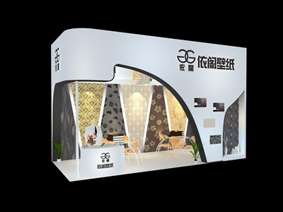 21平米展臺設(shè)計制作：二面開口/現(xiàn)代/木質(zhì)結(jié)構(gòu)/白色，為建材展展商而作（免費使用）