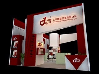 72平米展臺(tái)設(shè)計(jì)制作：二面開口/現(xiàn)代/木質(zhì)結(jié)構(gòu)/紅色，為汽配展展商而作（免費(fèi)使用）