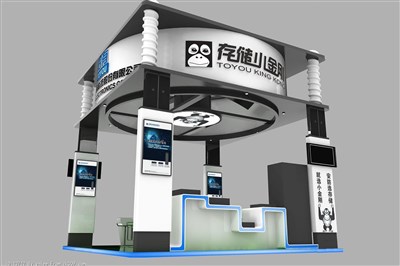 36平米展臺設計制作：四面開口/現(xiàn)代/木質結構/黑色，為家電展展商而作（免費使用）