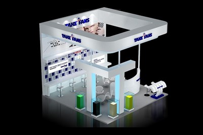 36平米展臺(tái)設(shè)計(jì)制作：三面開口/現(xiàn)代/型材結(jié)構(gòu)/白色，為電子展展商而作（免費(fèi)使用）