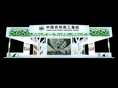 504平米展臺設計制作：三面開口/現(xiàn)代/木質(zhì)結構/白色，為建材展展商而作（免費使用）