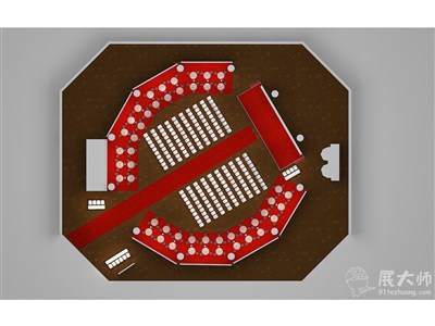 300平米展廳設(shè)計(jì)制作：現(xiàn)代/紅色，產(chǎn)品類(lèi)展廳-同程光大（免費(fèi)使用）